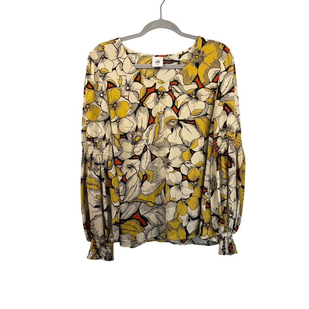 Cabi Yellow Long Sleeve Blouse Size M